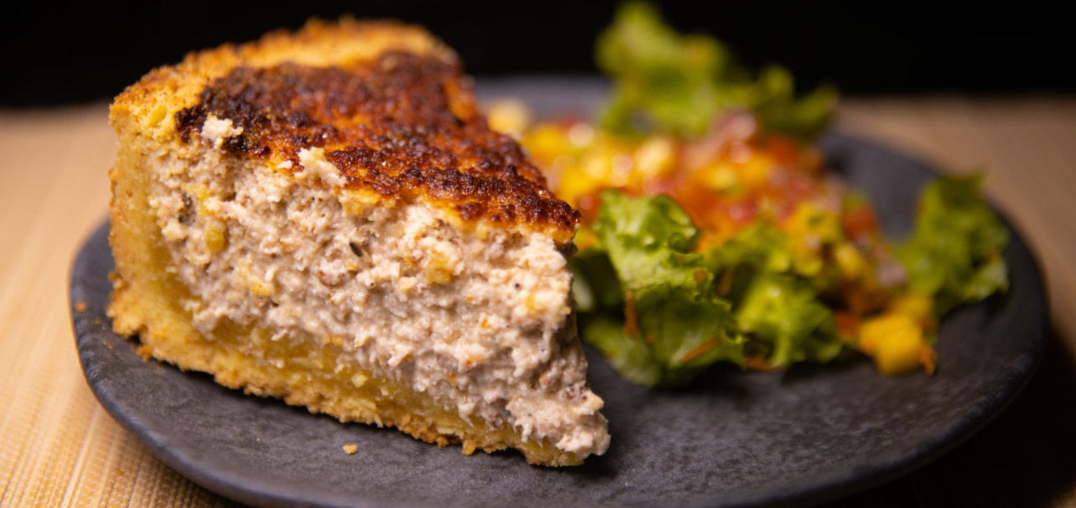 Quiche de Linguiça de Queijo Coalho Natto